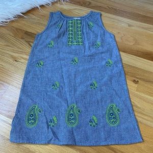 Peek Kids NEW Chambray Embroidered Sleeveless Dress